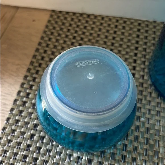 VINTAGE Set of # 3 Blue Glass Containers - Picture 7 of 7